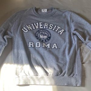 University of Roma Crew Neck, Size is a men’s M, Color is a cool grey